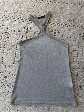 Dolce & Gabbana Metallic Gray Racerback Tank